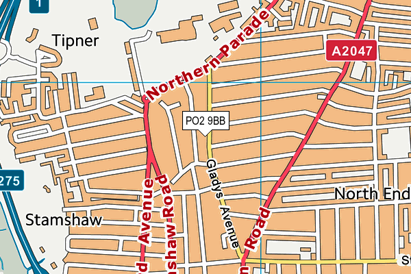 PO2 9BB map - OS VectorMap District (Ordnance Survey)