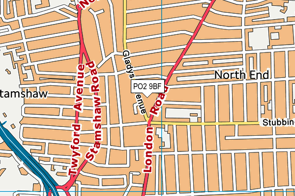 PO2 9BF map - OS VectorMap District (Ordnance Survey)