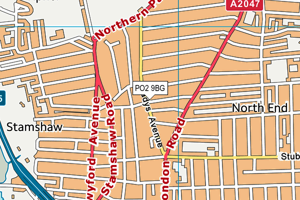 PO2 9BG map - OS VectorMap District (Ordnance Survey)