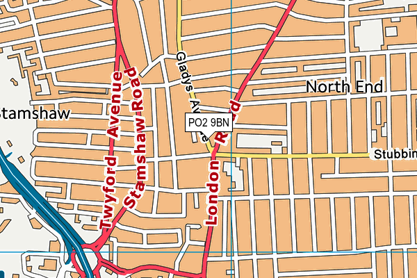 PO2 9BN map - OS VectorMap District (Ordnance Survey)