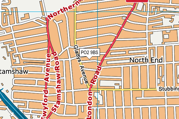 PO2 9BS map - OS VectorMap District (Ordnance Survey)