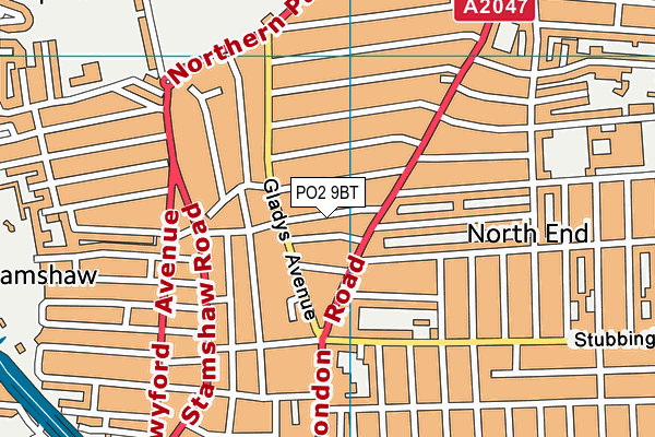 PO2 9BT map - OS VectorMap District (Ordnance Survey)