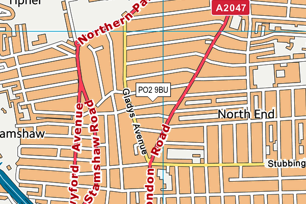 PO2 9BU map - OS VectorMap District (Ordnance Survey)