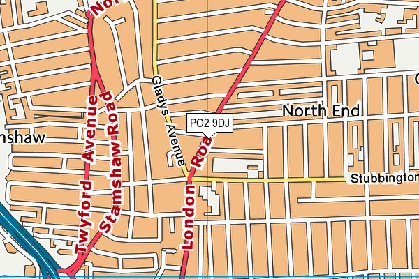 PO2 9DJ map - OS VectorMap District (Ordnance Survey)