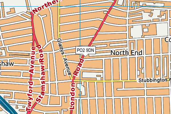 PO2 9DN map - OS VectorMap District (Ordnance Survey)
