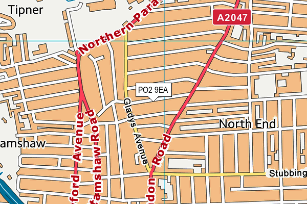 PO2 9EA map - OS VectorMap District (Ordnance Survey)