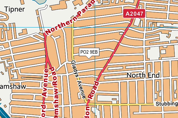 PO2 9EB map - OS VectorMap District (Ordnance Survey)