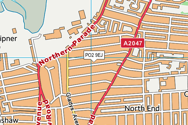 PO2 9EJ map - OS VectorMap District (Ordnance Survey)