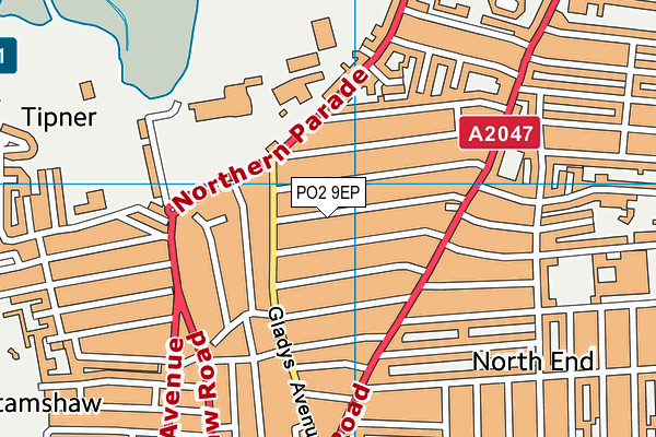 PO2 9EP map - OS VectorMap District (Ordnance Survey)