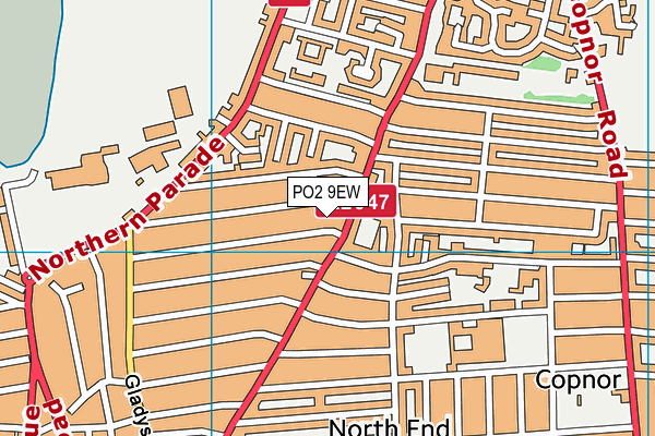 PO2 9EW map - OS VectorMap District (Ordnance Survey)