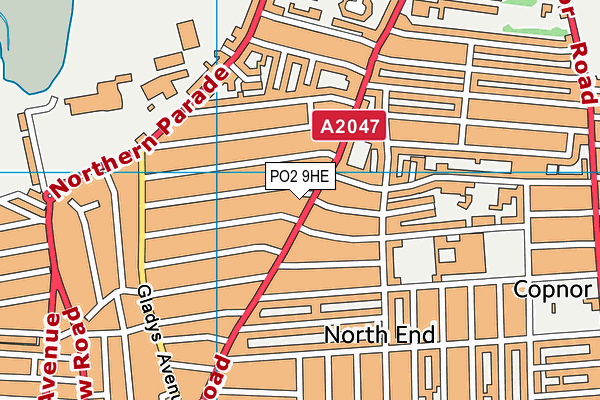 PO2 9HE map - OS VectorMap District (Ordnance Survey)