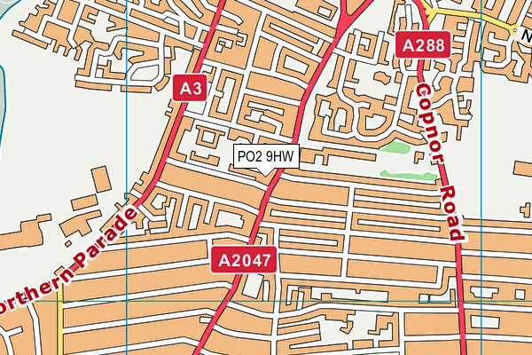 PO2 9HW map - OS VectorMap District (Ordnance Survey)