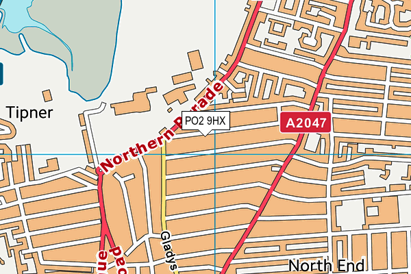 PO2 9HX map - OS VectorMap District (Ordnance Survey)