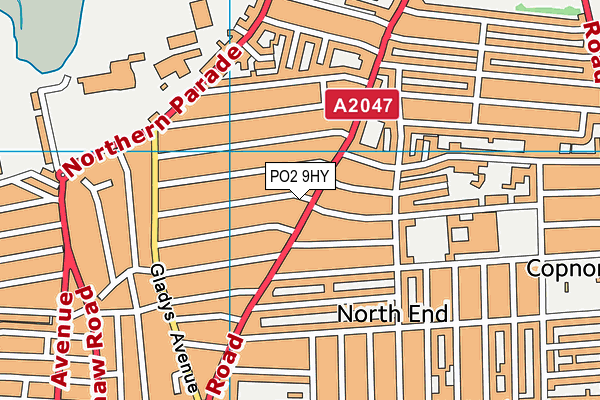 PO2 9HY map - OS VectorMap District (Ordnance Survey)