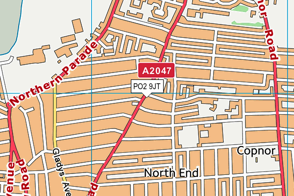 PO2 9JT map - OS VectorMap District (Ordnance Survey)