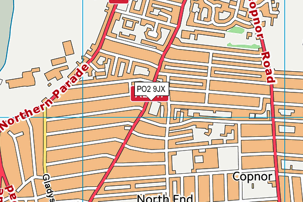 PO2 9JX map - OS VectorMap District (Ordnance Survey)