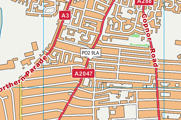 PO2 9LA map - OS VectorMap District (Ordnance Survey)