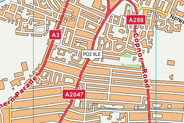 PO2 9LE map - OS VectorMap District (Ordnance Survey)