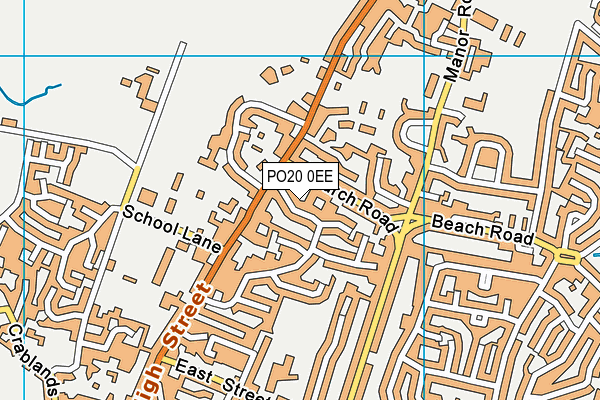 PO20 0EE map - OS VectorMap District (Ordnance Survey)