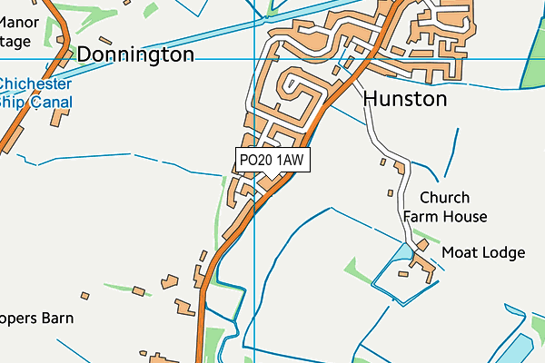 Hunston Recreation Ground map (PO20 1AW) - OS VectorMap District (Ordnance Survey)