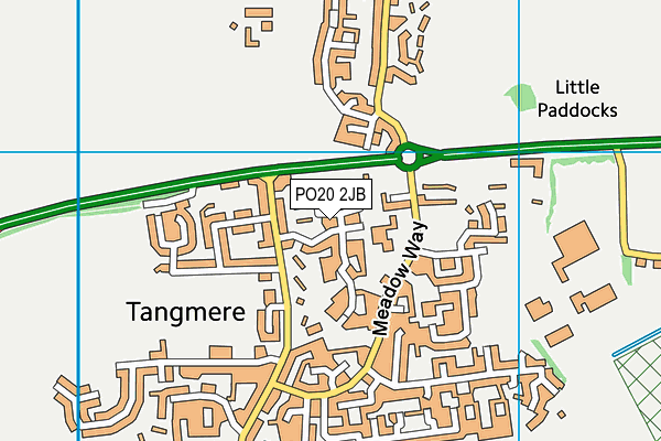 Tangmere Primary Academy map (PO20 2JB) - OS VectorMap District (Ordnance Survey)