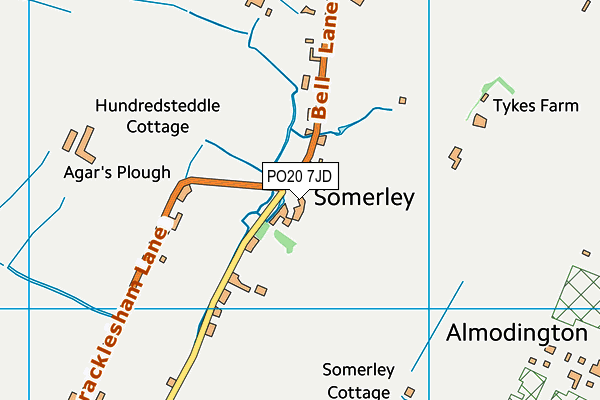 PO20 7JD map - OS VectorMap District (Ordnance Survey)