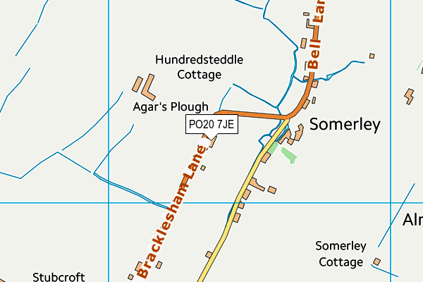 PO20 7JE map - OS VectorMap District (Ordnance Survey)