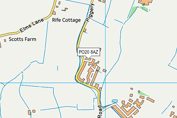 PO20 8AZ map - OS VectorMap District (Ordnance Survey)