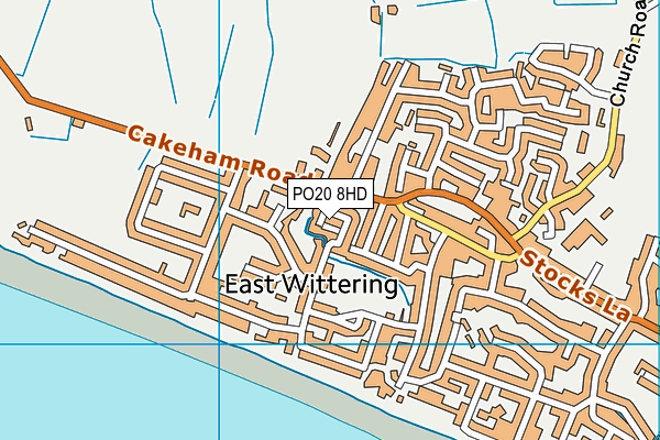 PO20 8HD map - OS VectorMap District (Ordnance Survey)