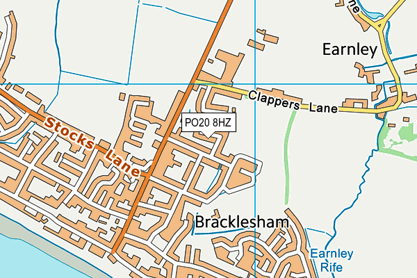 PO20 8HZ map - OS VectorMap District (Ordnance Survey)