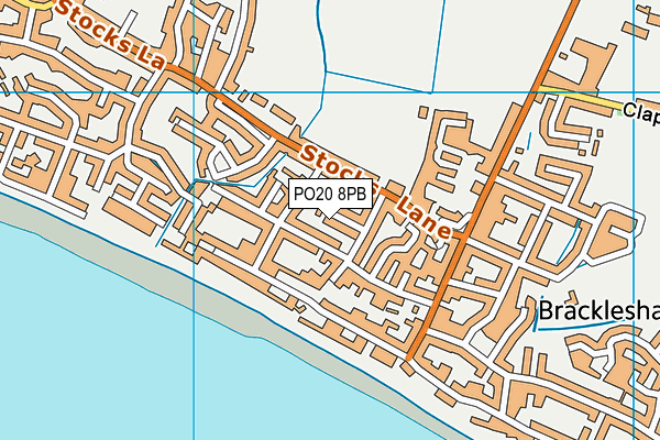 PO20 8PB map - OS VectorMap District (Ordnance Survey)