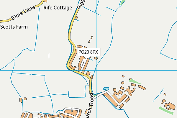 PO20 8PX map - OS VectorMap District (Ordnance Survey)