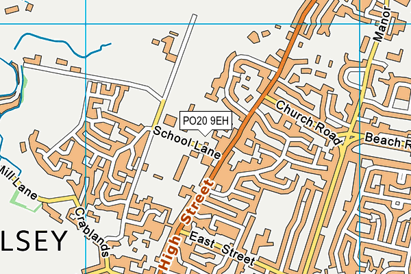 The Academy, Selsey map (PO20 9EH) - OS VectorMap District (Ordnance Survey)