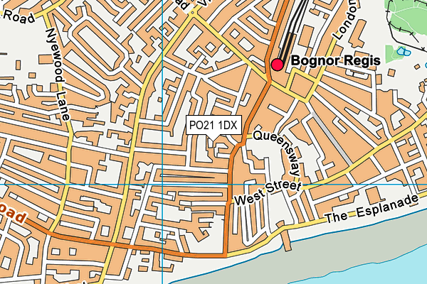 PO21 1DX map - OS VectorMap District (Ordnance Survey)