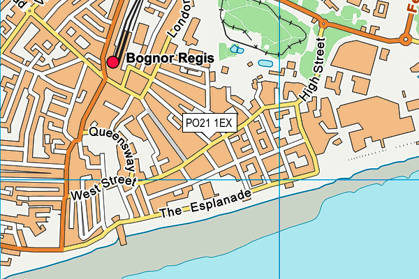 PO21 1EX map - OS VectorMap District (Ordnance Survey)