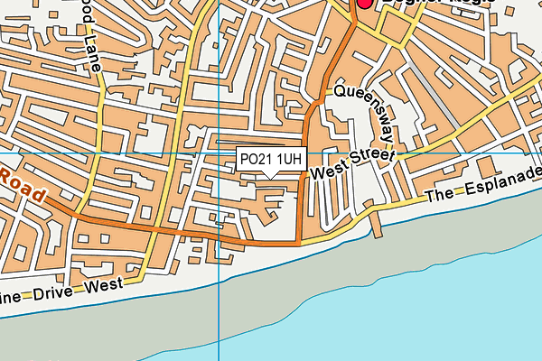 PO21 1UH map - OS VectorMap District (Ordnance Survey)