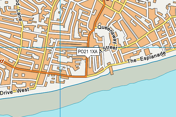 PO21 1XA map - OS VectorMap District (Ordnance Survey)