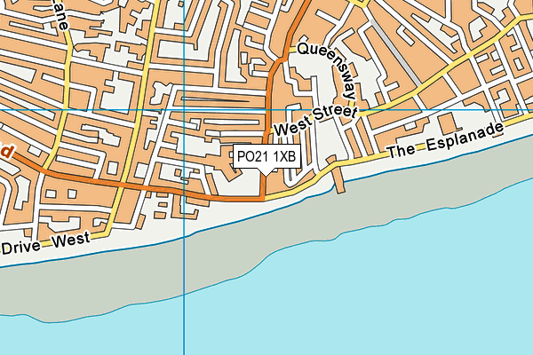 PO21 1XB map - OS VectorMap District (Ordnance Survey)
