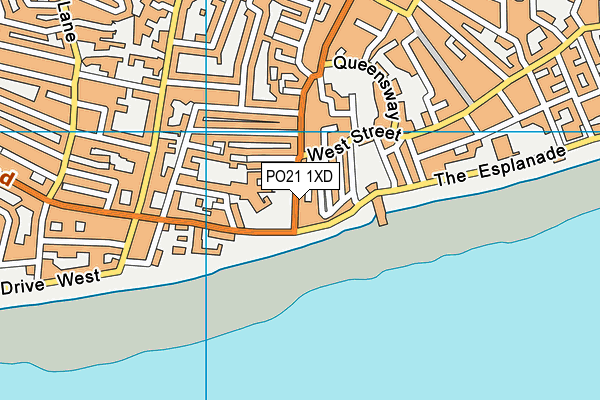 PO21 1XD map - OS VectorMap District (Ordnance Survey)