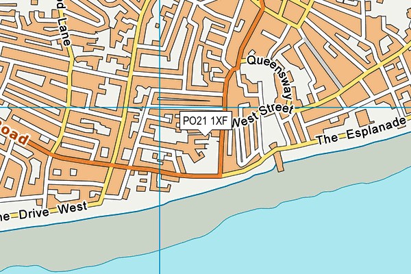 PO21 1XF map - OS VectorMap District (Ordnance Survey)