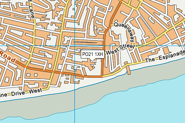 PO21 1XH map - OS VectorMap District (Ordnance Survey)