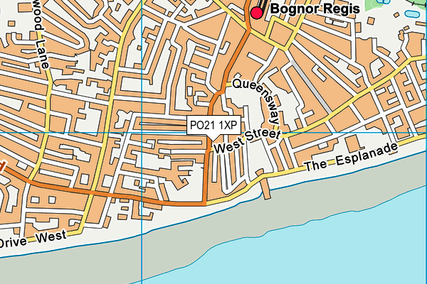PO21 1XP map - OS VectorMap District (Ordnance Survey)