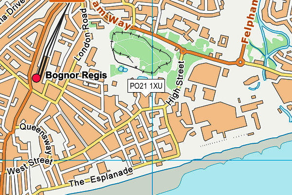 PO21 1XU map - OS VectorMap District (Ordnance Survey)