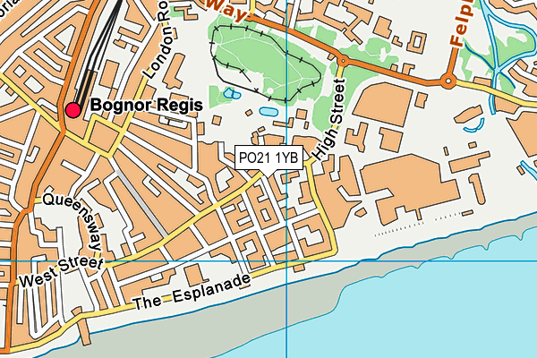 PO21 1YB map - OS VectorMap District (Ordnance Survey)