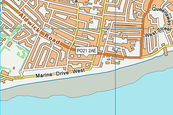 PO21 2AE map - OS VectorMap District (Ordnance Survey)