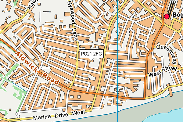 PO21 2FG map - OS VectorMap District (Ordnance Survey)