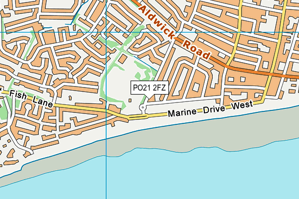 PO21 2FZ map - OS VectorMap District (Ordnance Survey)