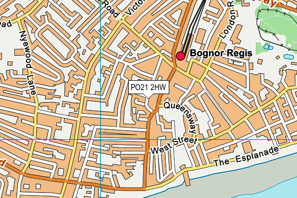 PO21 2HW map - OS VectorMap District (Ordnance Survey)