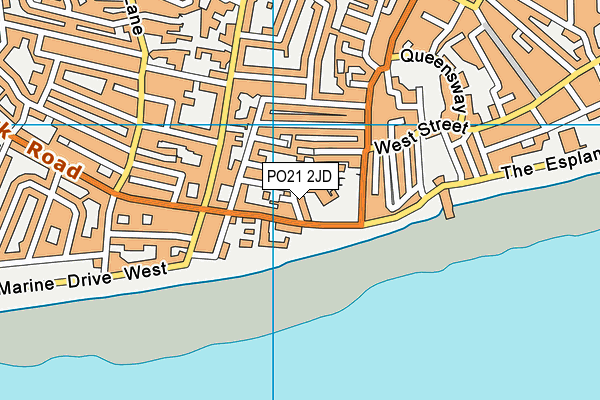 PO21 2JD map - OS VectorMap District (Ordnance Survey)