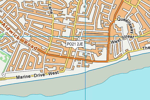 PO21 2JE map - OS VectorMap District (Ordnance Survey)